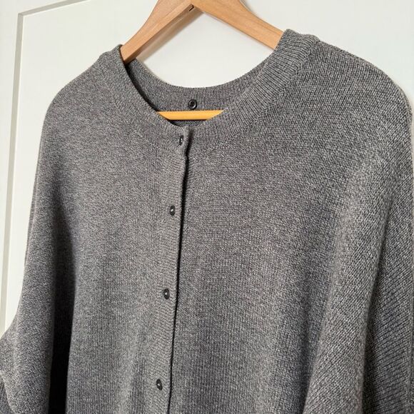 Vetta Sweater Cardigan Womens Sz XS Gray Oversized Knit Button Up Made in USA - Picture 2 of 13